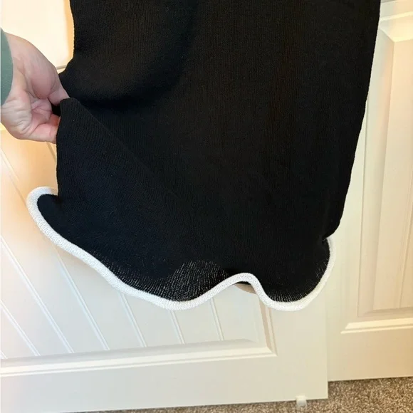 NWT Meshki Melodie Halter Knit Maxi Dress - Black/White size large - Picture 4 of 11